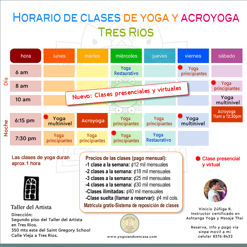 horario clases taller 2025 virtual